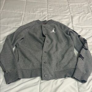 Jordan Gray Snap Button Crew Jacket with White Jumpman